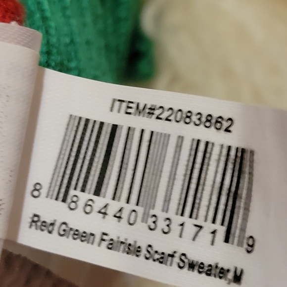 HOST PICK 😊 Vtg Dog Sweater Scarf Christmas Winter Cozy Soft Slip On Sz M - Picture 8 of 9